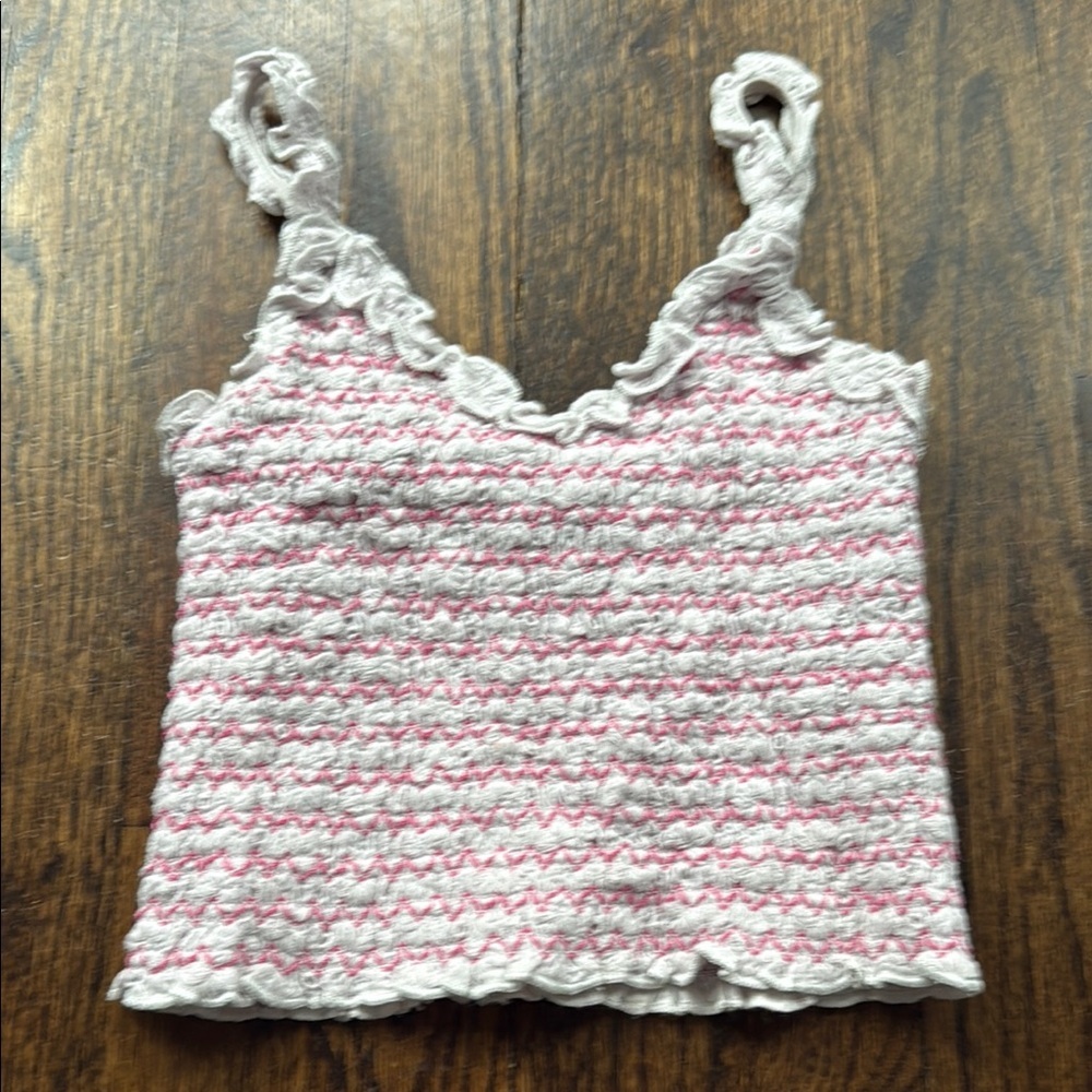 Katie J NYC Pink and White Kids Tank Top